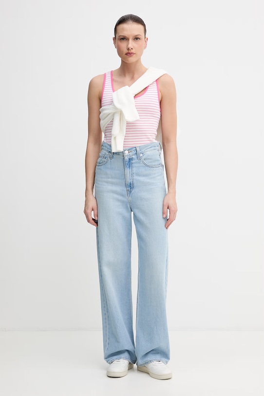 United Colors of Benetton top damski bawełniany 339PDH018 różowy SS26