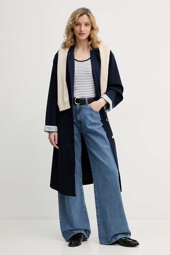 United Colors of Benetton τοπ γυναικείο βαμβακερό 339PDH018 σκούρο μπλε SS26