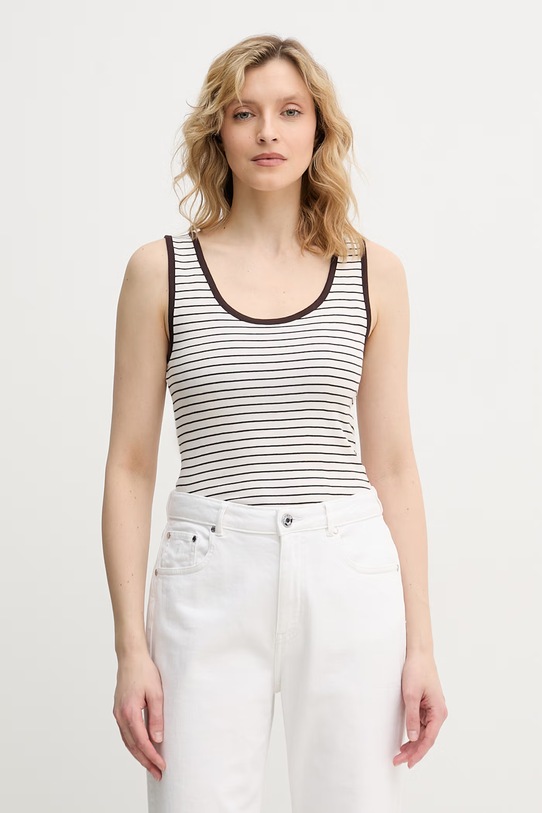 United Colors of Benetton top dámsky bavlnený hnedá 339PDH018