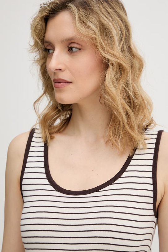 United Colors of Benetton top dámsky bavlnený hnedá 339PDH018