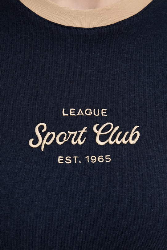 United Colors of Benetton t-shirt damski bawełniany z elastanem granatowy 3ECMD10C7