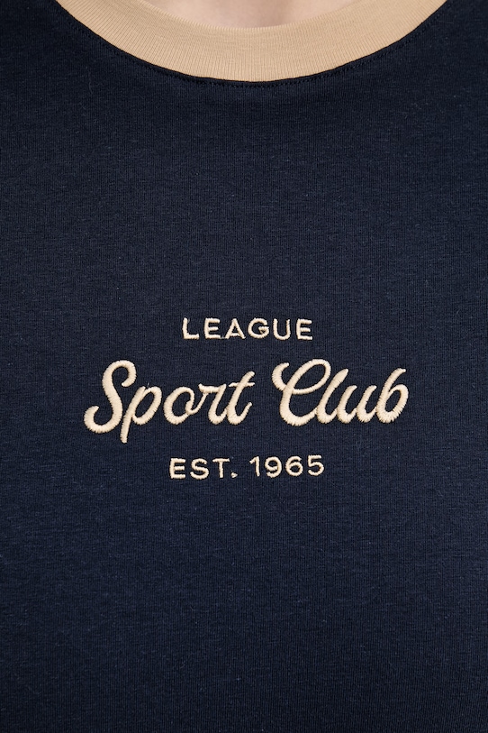 United Colors of Benetton t-shirt damski bawełniany z elastanem granatowy 3ECMD10C7