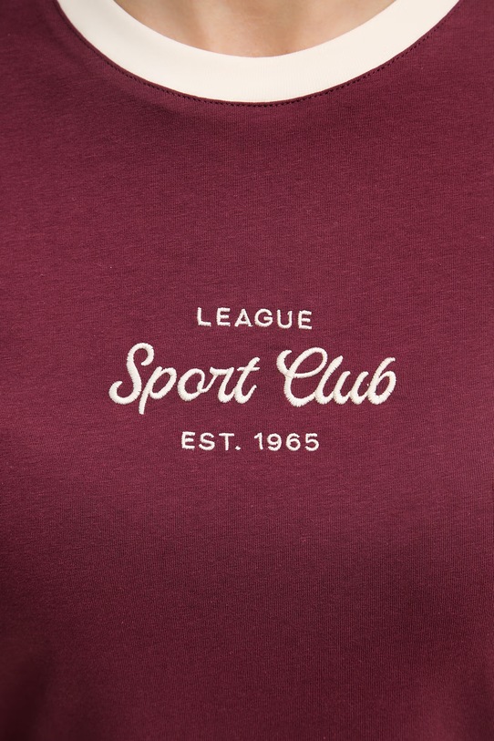 United Colors of Benetton dámske bavlnené tričko s elastanom burgundské 3ECMD10C7