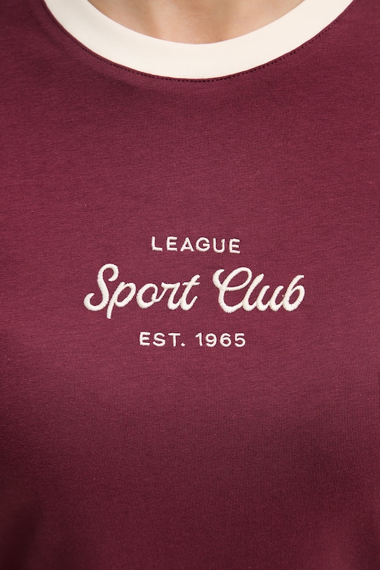 United Colors of Benetton dámske bavlnené tričko s elastanom burgundské 3ECMD10C7