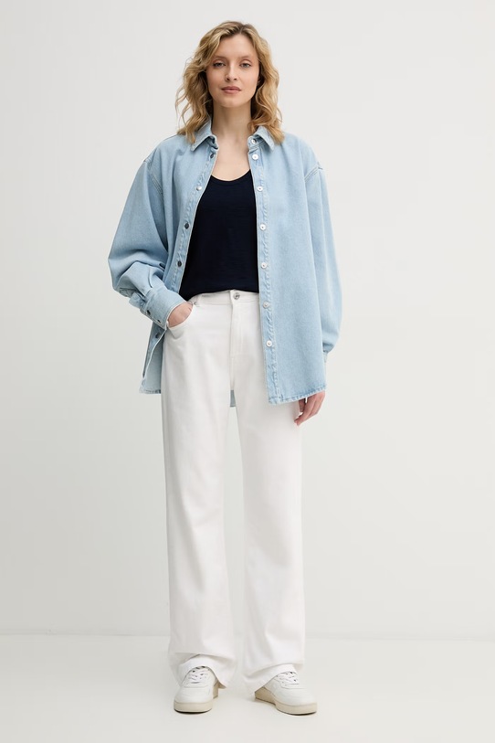 United Colors of Benetton top za žene od pamuka 3BVXDH01A mornarsko plava SS26