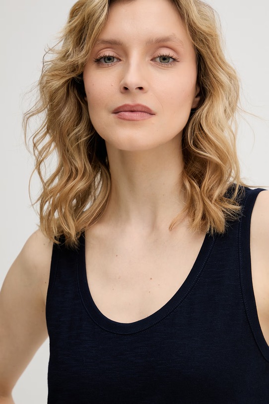 United Colors of Benetton top za žene od pamuka mornarsko plava 3BVXDH01A