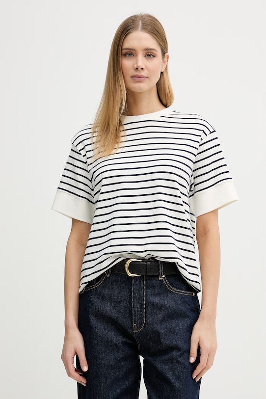 United Colors of Benetton t-shirt damski z bawełną granatowy 3FLCD10CG