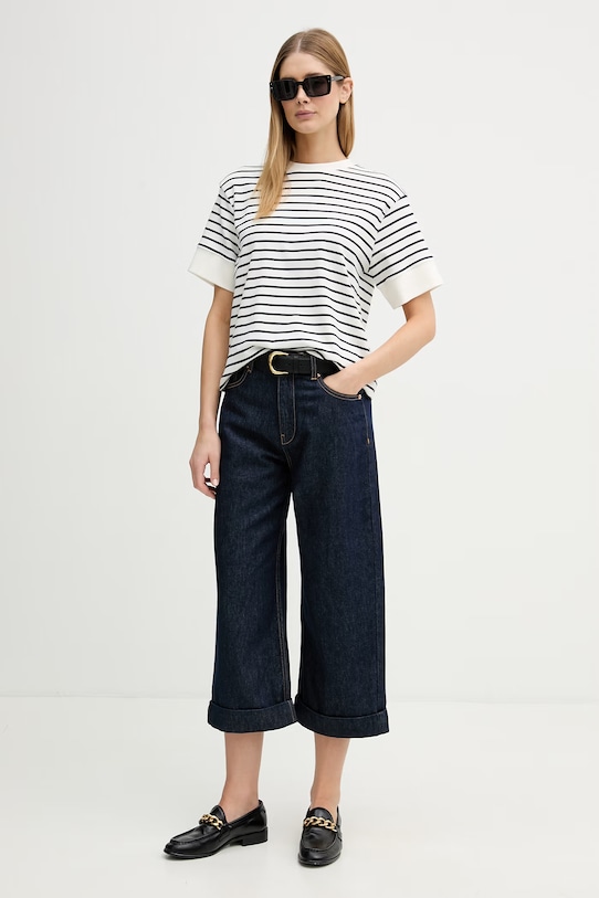 United Colors of Benetton t-shirt damski z bawełną 3FLCD10CG granatowy SS26