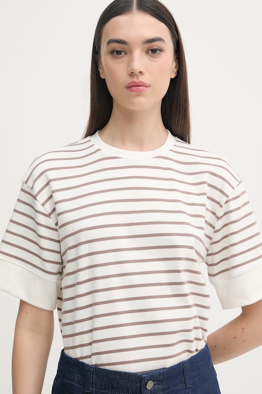 United Colors of Benetton тениска дамска от памук кафяв 3FLCD10CG