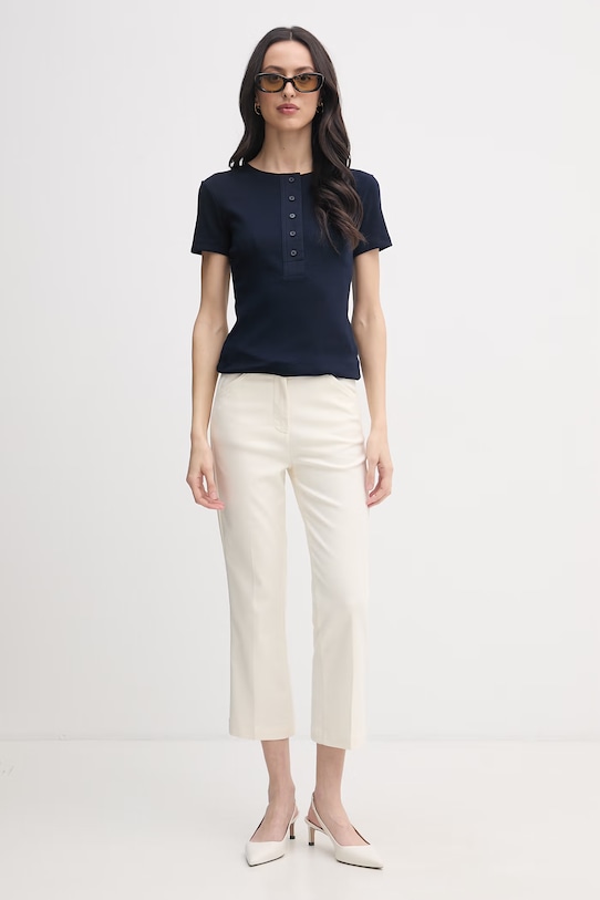 United Colors of Benetton t-shirt damski bawełniany z elastanem 3O4YD10CC granatowy SS26