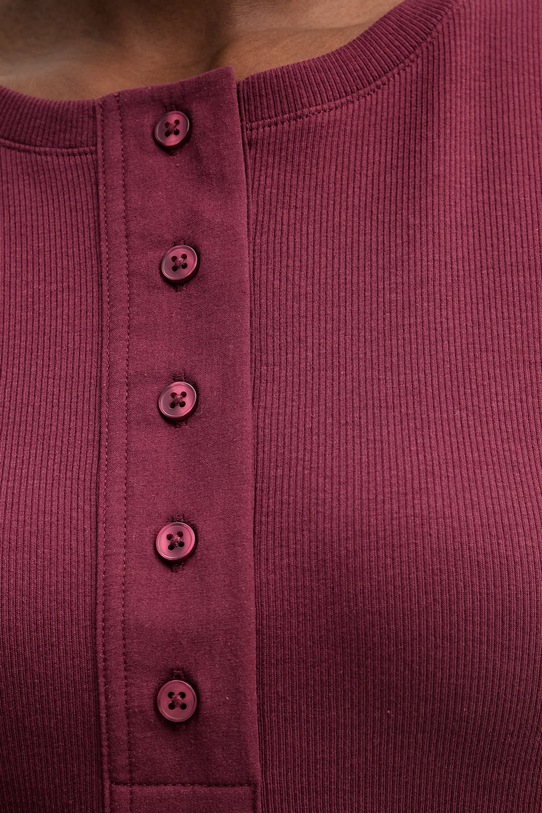 United Colors of Benetton t-shirt damski bawełniany z elastanem 3O4YD10CC bordowy