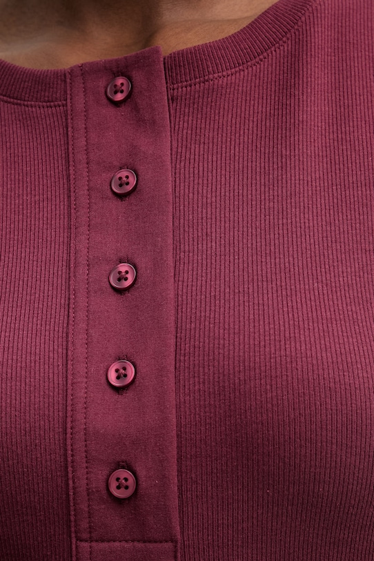 United Colors of Benetton t-shirt damski bawełniany z elastanem 3O4YD10CC bordowy