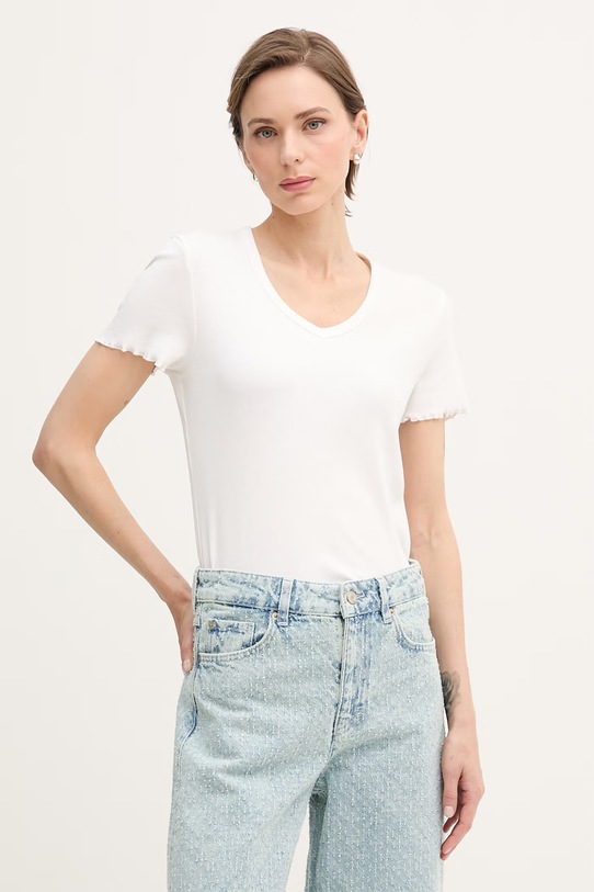 United Colors of Benetton t-shirt damski z bawełną beżowy 3O4YD4028