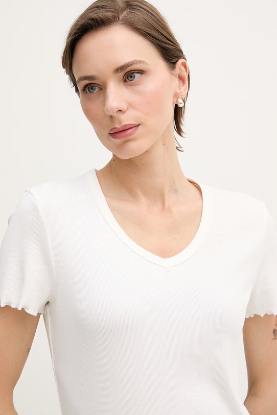 United Colors of Benetton t-shirt damski z bawełną beżowy 3O4YD4028