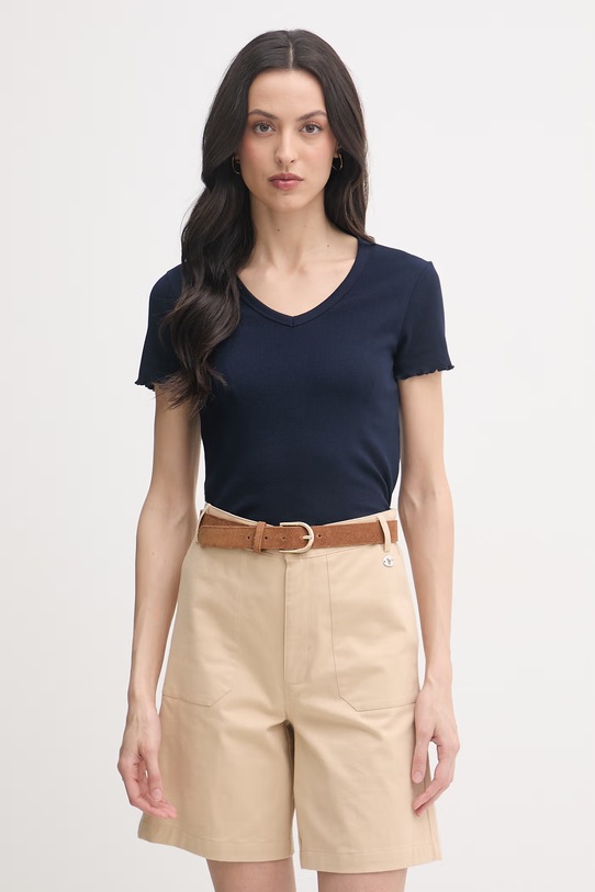 United Colors of Benetton T-shirt γυναικείο με βαμβάκι σκούρο μπλε 3O4YD4028