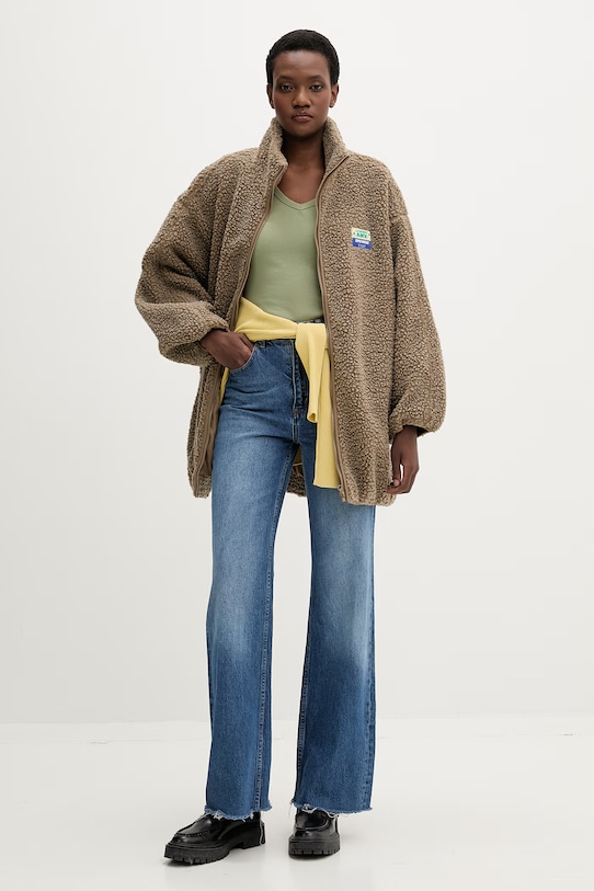 United Colors of Benetton Kratka majica ženska z bombažem 3O4YD4028 zelena SS26