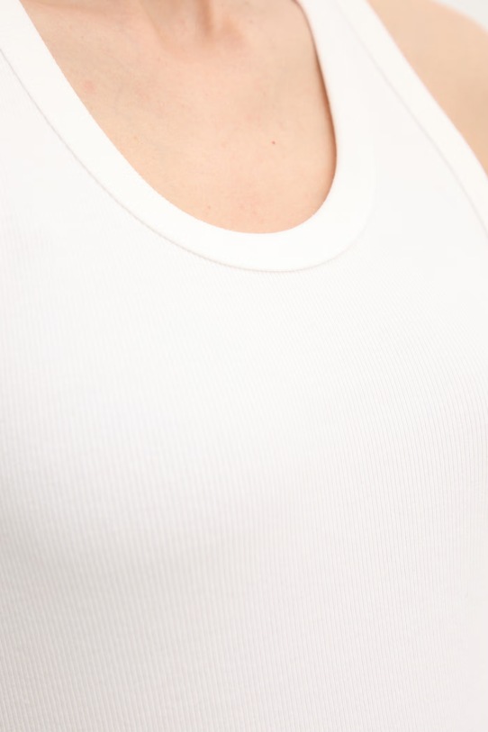 United Colors of Benetton top damski bawełniany z elastanem 3O4YDH01B beżowy