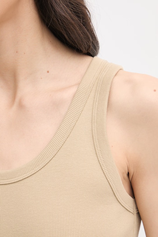 United Colors of Benetton top dámský bavlněný s elastanem 3O4YDH01B béžová