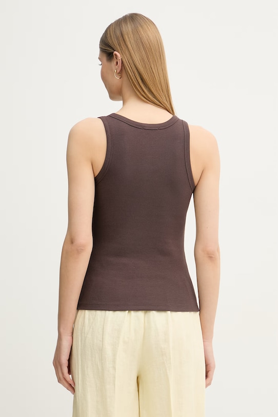 Odzież United Colors of Benetton top damski bawełniany z elastanem 3O4YDH01B brązowy