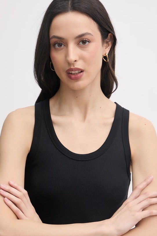 United Colors of Benetton top za žene od pamuka s elastanom crna 3O4YDH01B