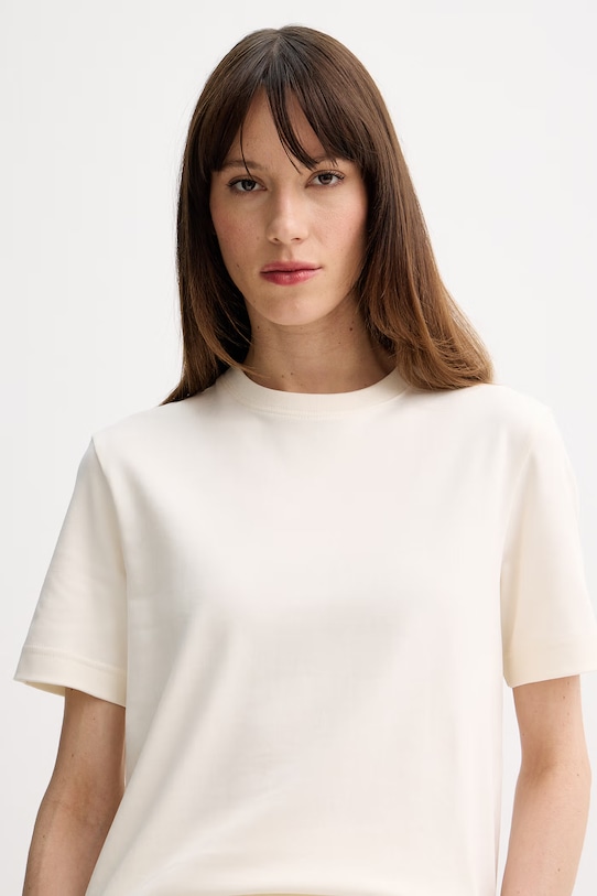 United Colors of Benetton t-shirt damski bawełniany beżowy 3T5BD10CA