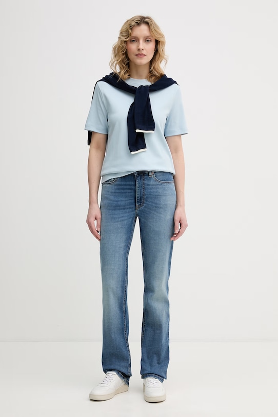 United Colors of Benetton t-shirt damski bawełniany 3T5BD10CA niebieski SS26