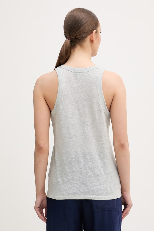 Ρούχα United Colors of Benetton τοπ γυναικείο λινό 3TKEEH001 πράσινο