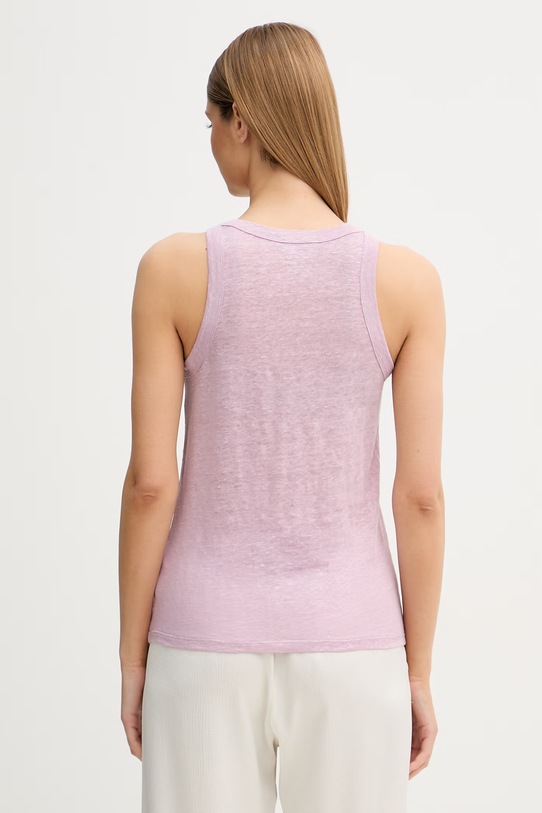 Oblečení United Colors of Benetton top dámský lněný 3TKEEH001 růžová