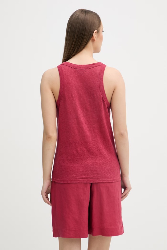 Oblečení United Colors of Benetton top dámský lněný 3TKEEH001 červená