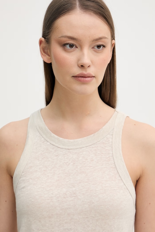 United Colors of Benetton ženski top od lana bež 3TKEEH001