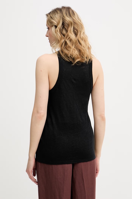 Oblečení United Colors of Benetton top dámský lněný 3TKEEH001 černá