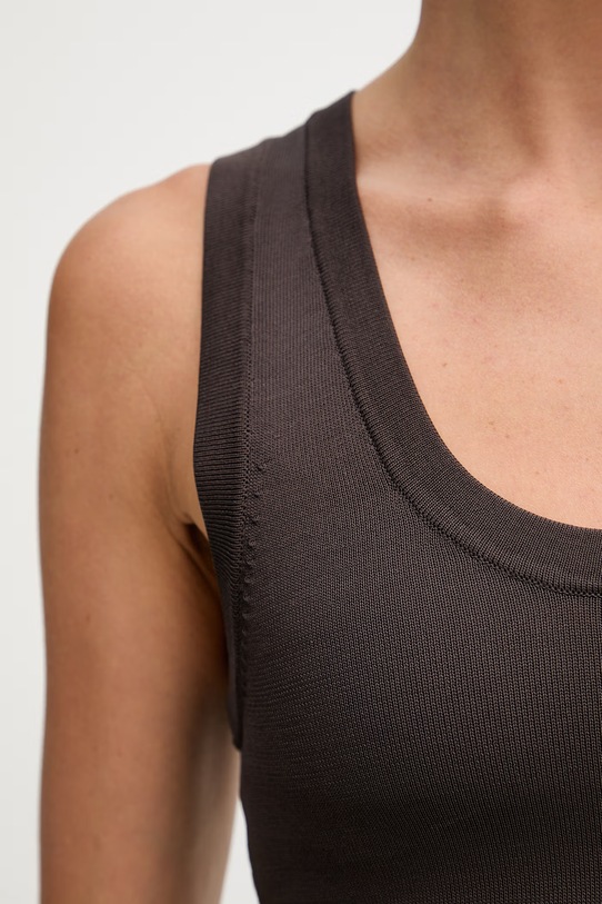 United Colors of Benetton top damski z wiskozy 198XDH01I brązowy