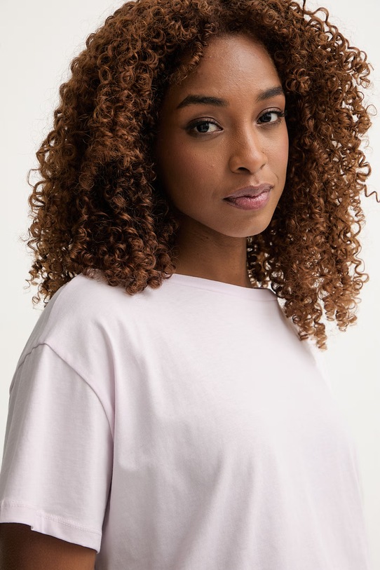 United Colors of Benetton T-shirt basic damski bawełniany różowy 3096D10CP