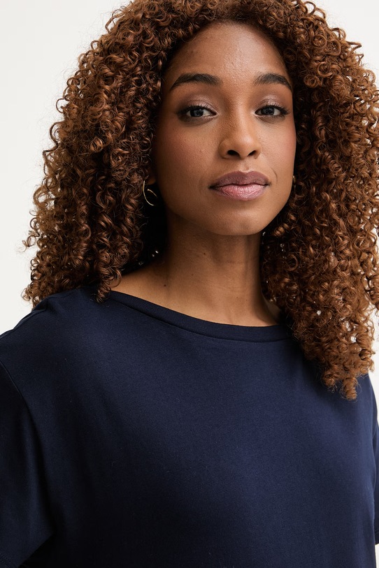 United Colors of Benetton t-shirt basic damski bawełniany granatowy 3096D10CP