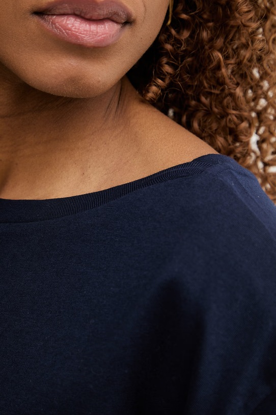 United Colors of Benetton t-shirt basic damski bawełniany 3096D10CP granatowy