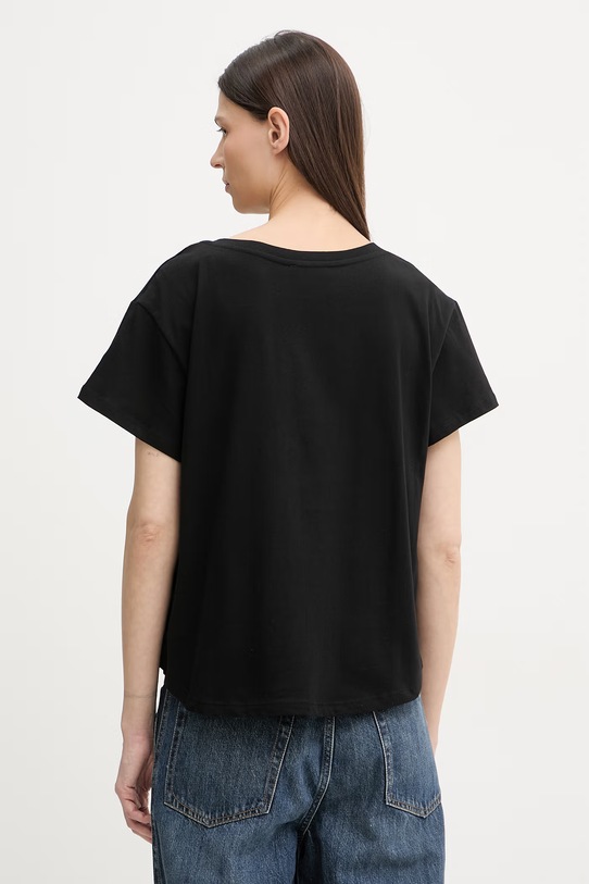 Odzież United Colors of Benetton T-shirt basic damski bawełniany 3096D10CP czarny