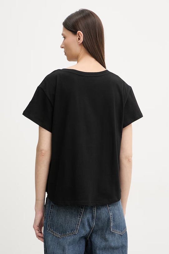 Odzież United Colors of Benetton T-shirt basic damski bawełniany 3096D10CP czarny