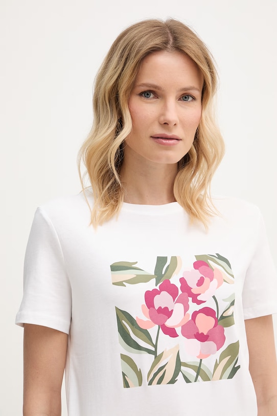 United Colors of Benetton t-shirt Γυναικείο βαμβακερό λευκό 3096D10CU