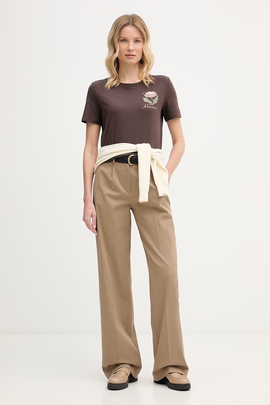 United Colors of Benetton T-shirt γυναικείο βαμβακερό 3096D10CU καφέ SS26