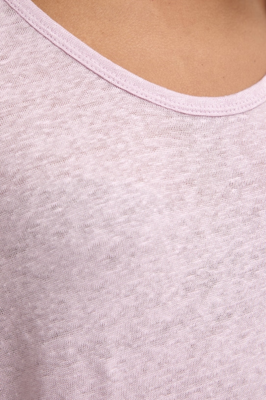 United Colors of Benetton T-shirt damski lniany 3TKED10D8 różowy