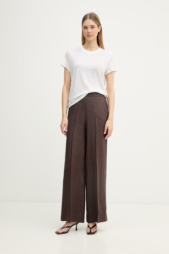 United Colors of Benetton t-shirt damski lniany 3TKEE1009 biały SS26