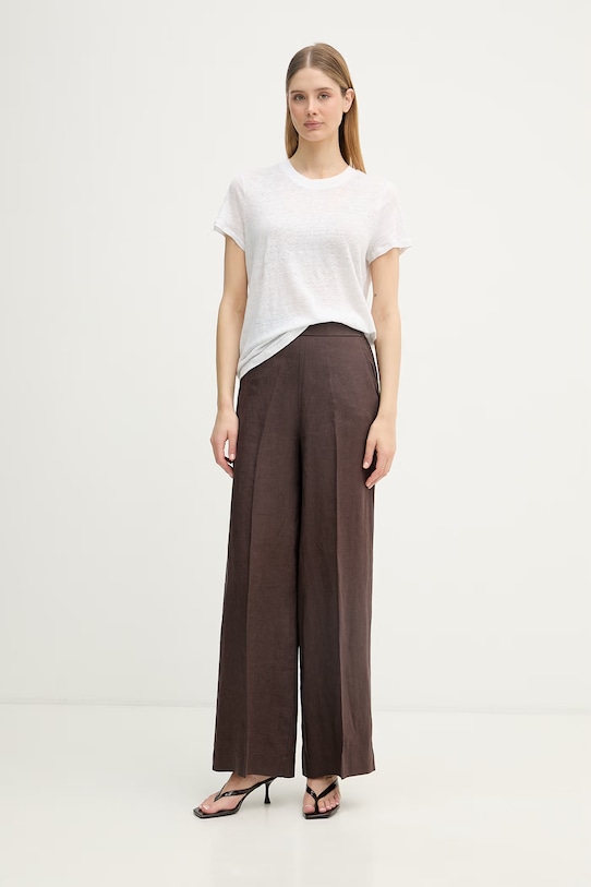 United Colors of Benetton t-shirt damski lniany 3TKEE1009 biały SS26