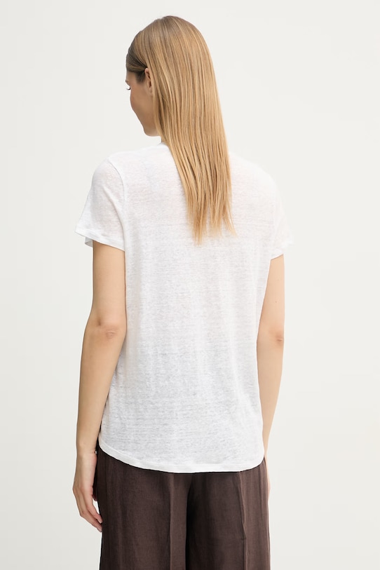 Odzież United Colors of Benetton t-shirt damski lniany 3TKEE1009 biały