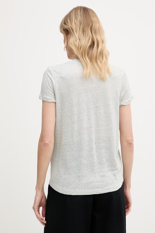 Ρούχα United Colors of Benetton T-shirt γυναικείο λινό 3TKEE1009 πράσινο