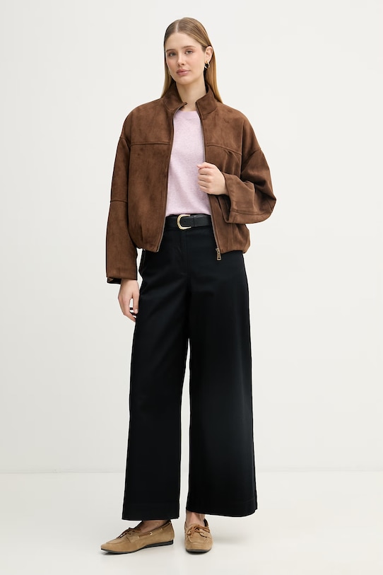 United Colors of Benetton t-shirt damski lniany 3TKEE1009 różowy SS26