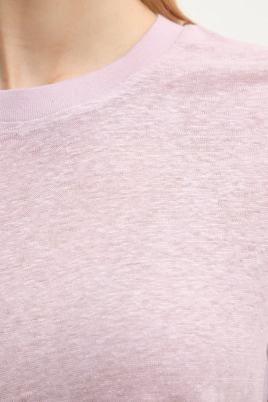 United Colors of Benetton t-shirt damski lniany 3TKEE1009 różowy