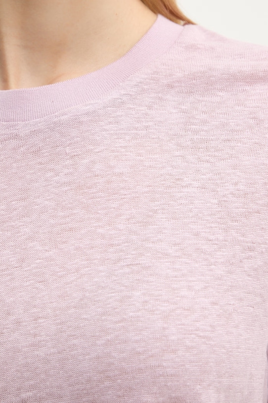 United Colors of Benetton t-shirt damski lniany 3TKEE1009 różowy
