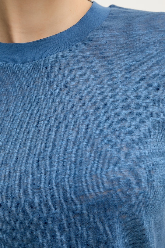 United Colors of Benetton t-shirt damski lniany 3TKEE1009 granatowy