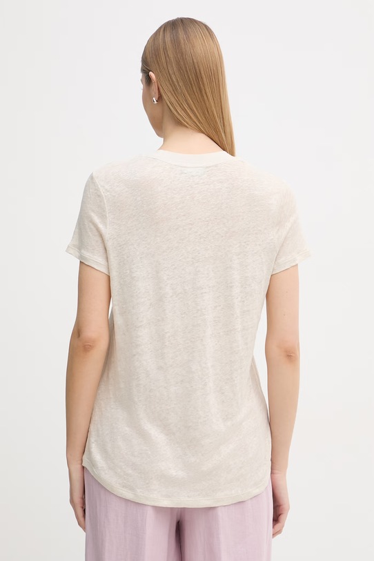 Odzież United Colors of Benetton t-shirt damski lniany 3TKEE1009 beżowy