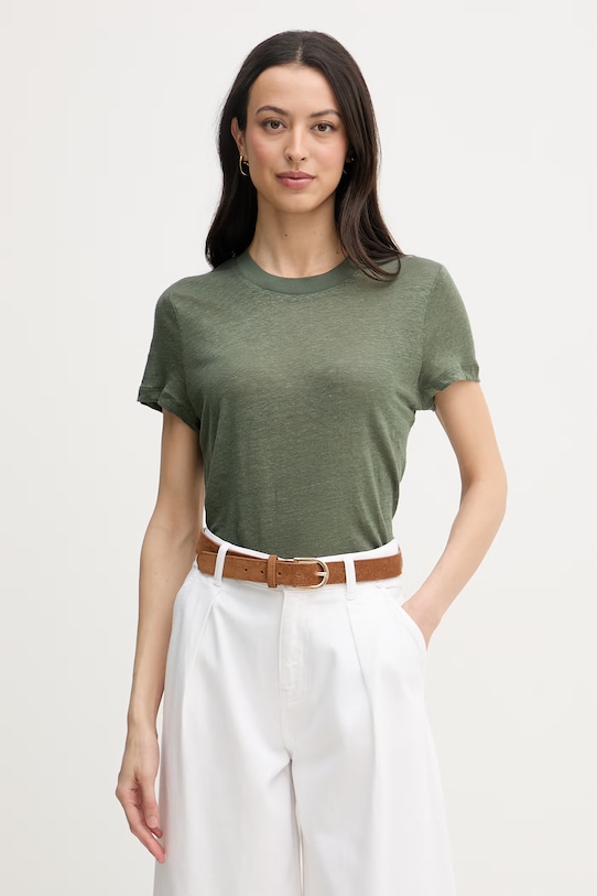 United Colors of Benetton női vászon póló zöld 3TKEE1009